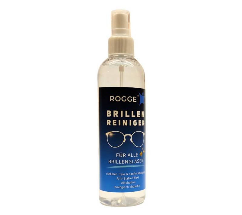 Rogge Brillen Reiniger 250ml streifenfreien Glanz mit Anti-Statik -Effekt Reinigungsspray (1-St. Nachfüllbar Streifenfrei und Biologisch babaubar) von Rogge