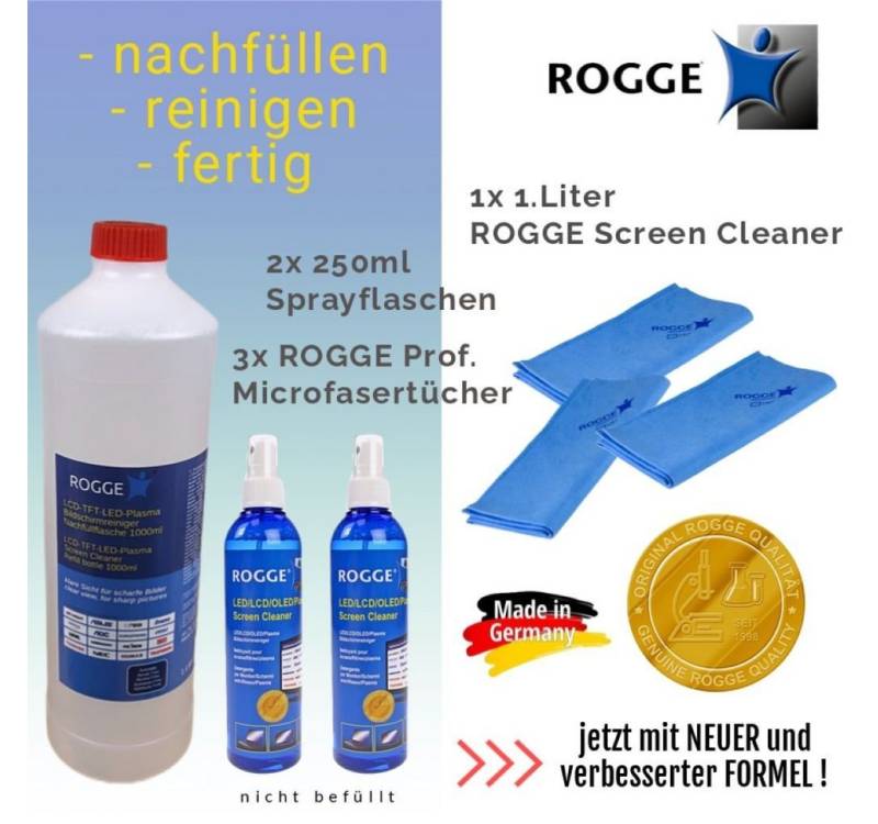 Rogge ROGGE Nachfüll Set - 1. Liter Screen Cleaner + GRATIS 2 Flaschen Pflegeset (5-St) von Rogge