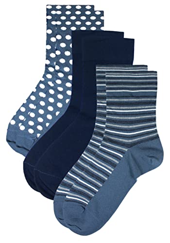 Rogo Strümpfe Damen Komfortsocken Modisch blau 39/42 von Rogo Strümpfe