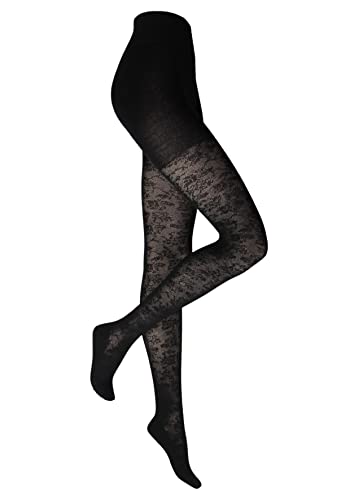 Rogo Strümpfe Damen Strickstrumpfhose Floral schwarz 60/62 von Rogo Strümpfe