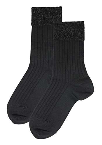 Rogo Strümpfe Damen Umschlagsocken Ripp Schwarz 35-38 von Rogo Strümpfe