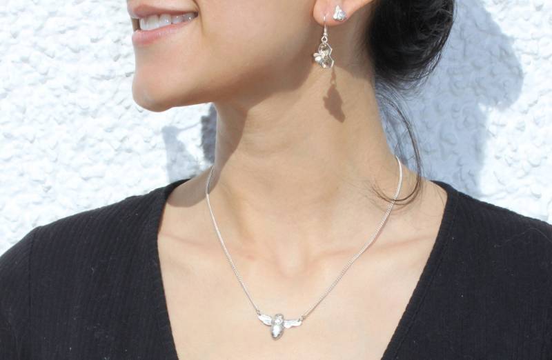 Kiss Me, Honey - Biene Kette Aus Silber von RogueLobsterShop
