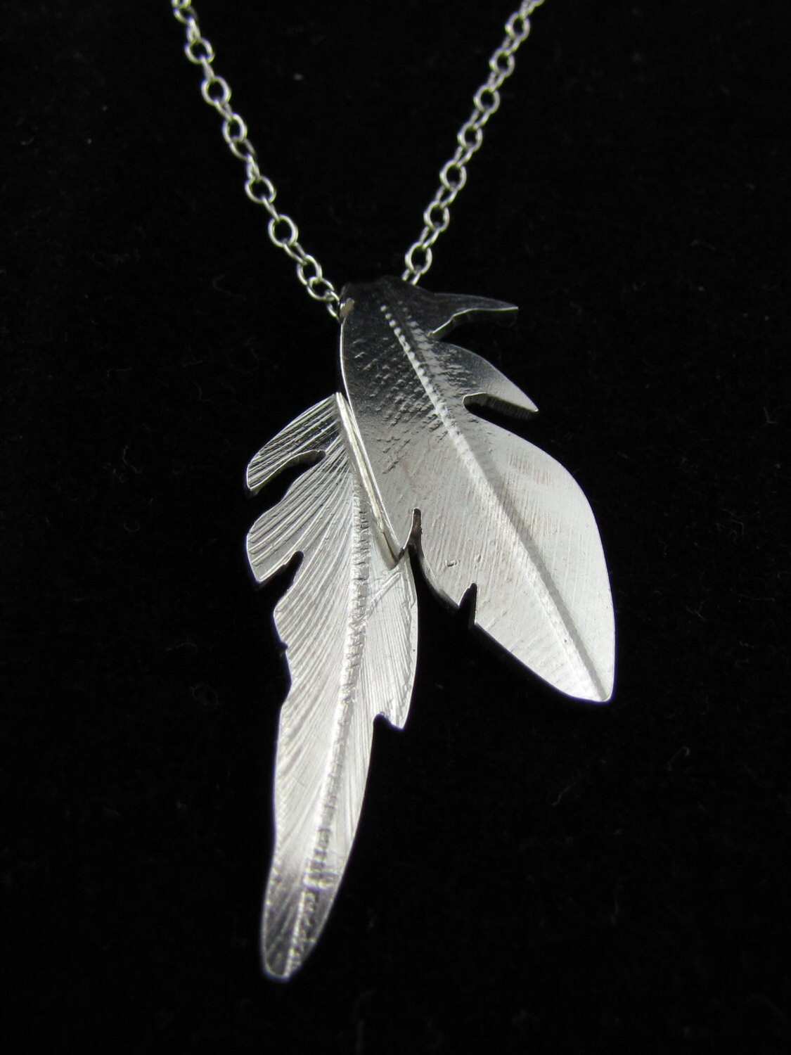 Vögel Einer Feder-Silber-Feder-Halskette von RogueLobsterShop