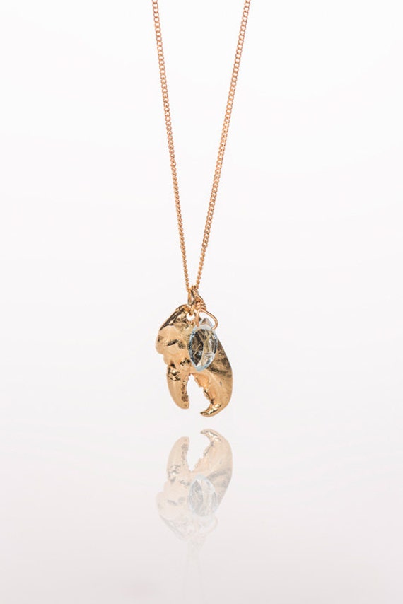 You're My Lobster - Gold Vermeil Hummer Kralle Halskette von RogueLobsterShop