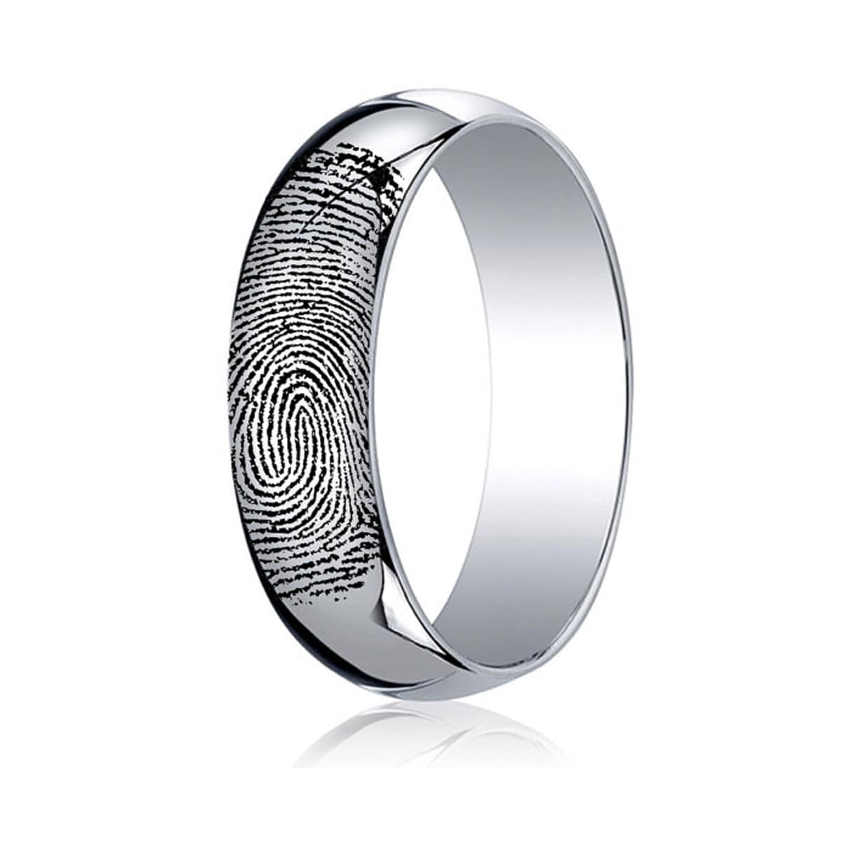 10K Weißgold Personalisierter Fingerabdruck Ring Mit Deinem Print Herren Oder Frauen Ehering Versprechensring 10K Weißgold Personalisierter Fingerabdruck Ring Mit Deinem Print Herren Oder Frauen Ehering Versprechensring von RogueRiverJewelry