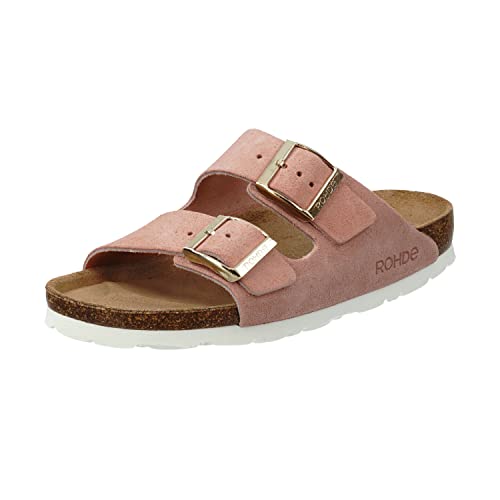 Rohde Damen, Frauen, Klassische Sandalen, Sandalen,Pantoletten,Sommerschuhe,Hausschuhe,Kork-fußbett,Rose,38 EU / 5 UK von Rohde