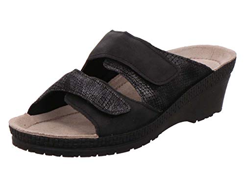 Rohde 1478 Neustadt 50 Damen Pantoletten Clogs Weite G, Größe:42 EU, Farbe:Schwarz von Rohde