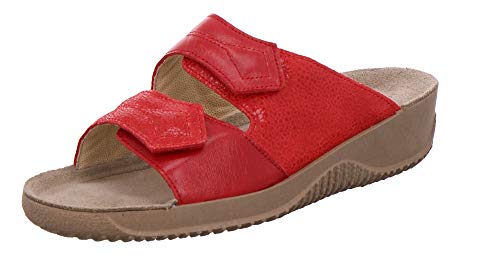 Rohde 1946-40 Soltau-40 Damen Pantoletten Clogs Weite F 1/2 rot, Größe:41 EU, Farbe:Rot von Rohde