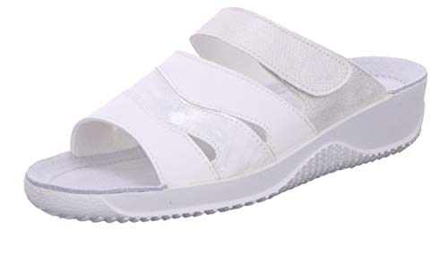 Rohde 1953 Soltau-40 Damen Pantoletten Clogs Weite F 1/2 Multicolor, Größe:41 EU, Farbe:Weiß von Rohde