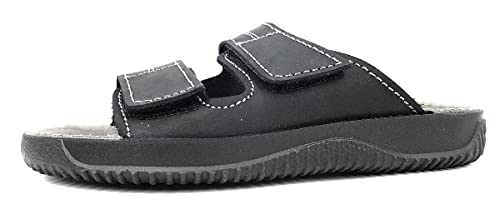 Rohde 1987 Soltau H Schuhe Sandalen Pantoletten Leder Clogs, Größe:44 EU, Farbe:Schwarz von Rohde