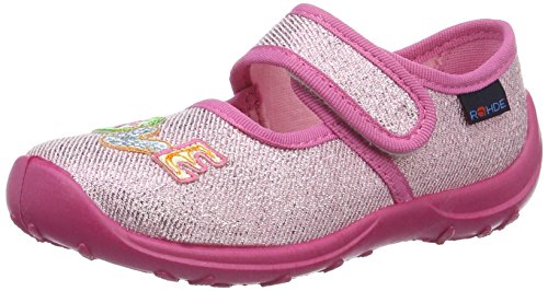 Rohde 2133 Boogy Schuhe Kinder Hausschuhe Ballerinas Mädchen, Größe:25 EU, Farbe:Rosa von Rohde