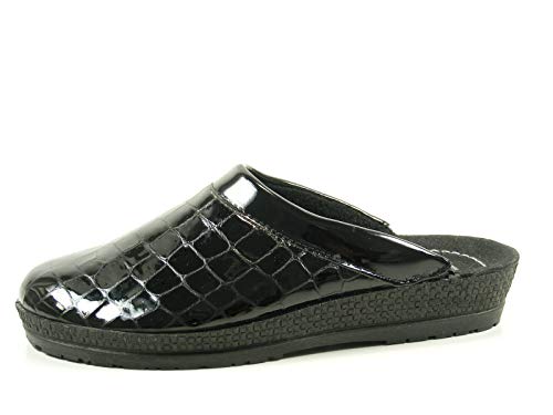 Rohde 2299 Neustadt-D Schuhe Damen Hausschuhe Pantoffeln Clogs, Größe:41 EU, Farbe:Schwarz von Rohde