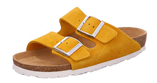 Rohde 5590 Alba Damen Schuhe Pantoletten Clogs Leder, Größe:37 EU, Farbe:Gelb von Rohde