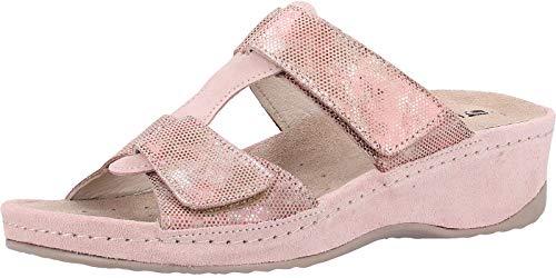 Rohde 5711 Amalfi Damen Sandalen Pantoletten Clogs Weite G Leder, Größe:39 EU, Farbe:Rosa von Rohde