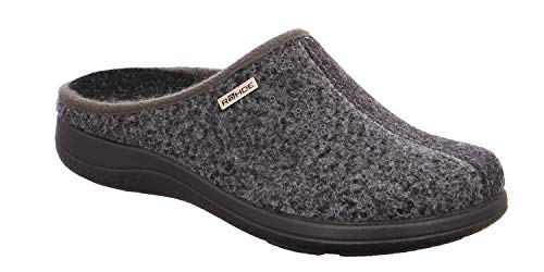 Rohde 6550 Bari Schuhe Damen Hausschuhe Pantoffeln Softfilz Weite G, Größe:39 EU, Farbe:Grau von Rohde