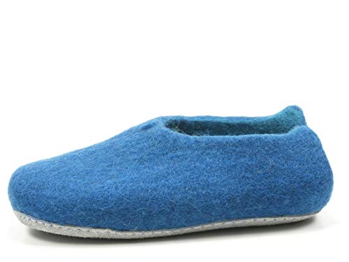 Rohde 7980 Nepal Damen Hausschuhe Pantoffeln Slipper Filz, Größe:39 EU, Farbe:Blau von Rohde