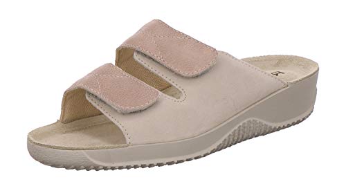 Rohde 8652 Soltau-40 Damen Sandalen Pantoletten Clogs Weite F1/2, Größe:41 EU, Farbe:Beige von Rohde