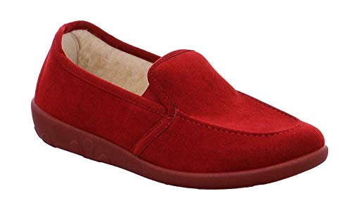 Rohde Ballerup 2224 Damen Hausschuhe Schurwolle Weite G, Größe:42 EU, Farbe:Rot von Rohde