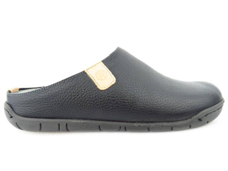 Rohde Clog Leder schwarz G Hausschuh von Rohde