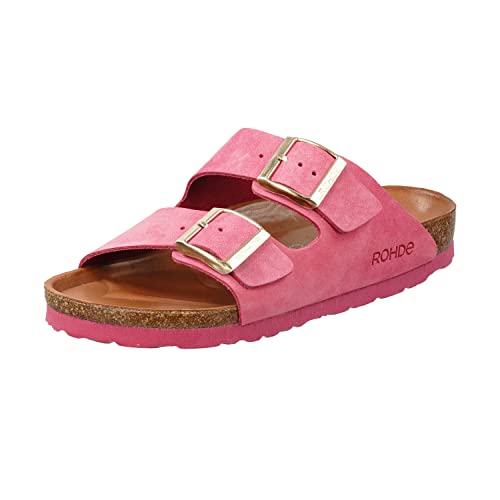 Rohde Damen, Frauen, Klassische Sandalen, Sandalen,pantoletten,sommerschuhe,hausschuhe,kork-fußbett,PINK,37 EU / 4 UK von Rohde