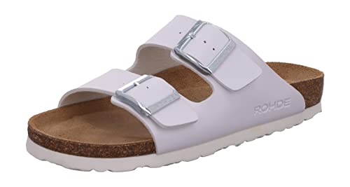 Rohde Damen, Frauen, Klassische Sandalen, Sandalen,Pantoletten,Sommerschuhe,Hausschuhe,Kork-fußbett,Weiss,38 EU / 5 UK von Rohde