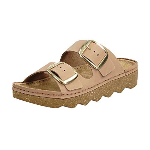 Rohde Damen, Frauen, Klassische Sandalen, Sandalen,Pantoletten,Sommerschuhe,Hausschuhe,Leder-fußbett,NUSS,42 EU / 8 UK von Rohde