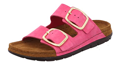 Rohde Damen, Frauen, Klassische Sandalen, Sandalen,Pantoletten,Sommerschuhe,Hausschuhe,Leder-fußbett,PINK,36 EU / 3.5 UK von Rohde