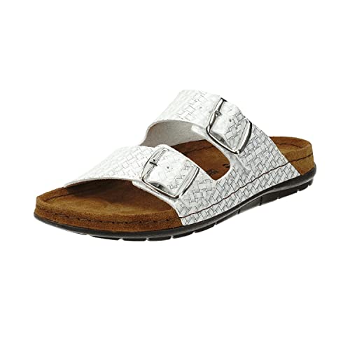 Rohde Damen, Frauen, Klassische Sandalen, Sandalen,pantoletten,sommerschuhe,hausschuhe,leder-fußbett,SILBER,36 EU / 3.5 UK von Rohde