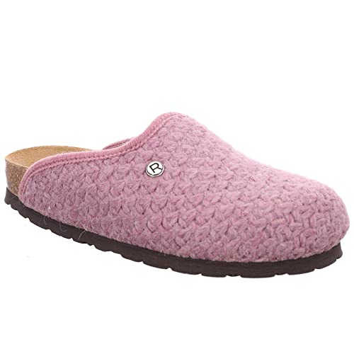 Rohde Damen Pantoffel Hausschuh Strickobermaterial Alba 6076, Größe:41 EU, Farbe:Rosa von Rohde