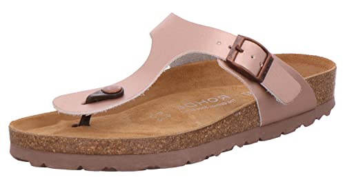 Rohde Damen Zehentrenner Pantolette Metallic-Optik Alba 5600, Größe:41 EU, Farbe:Rosa von Rohde