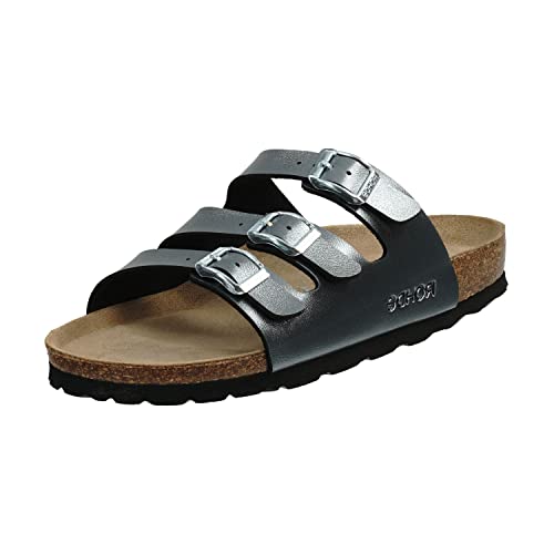 Rohde Damen, Frauen, Klassische Sandalen, Sandalen,pantoletten,sommerschuhe,hausschuhe,kork-fußbett,GRAPHIT,39 EU / 6 UK von Rohde