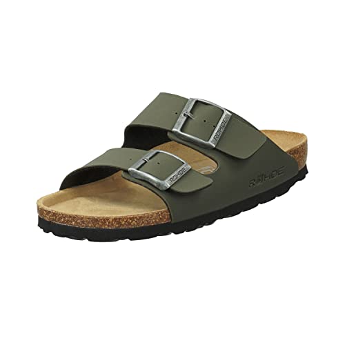 Rohde Damen, Frauen, Klassische Sandalen, Sandalen,Pantoletten,Sommerschuhe,Hausschuhe,Kork-fußbett,Olive,37 EU / 4 UK von Rohde