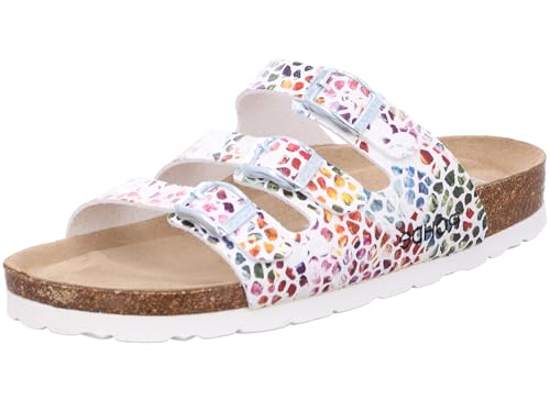Rohde Damen, Frauen, Klassische Sandalen, Sandalen,Pantoletten,Sommerschuhe,Hausschuhe,Kork-fußbett,Weiss/BUNT,42 EU / 8 UK von Rohde