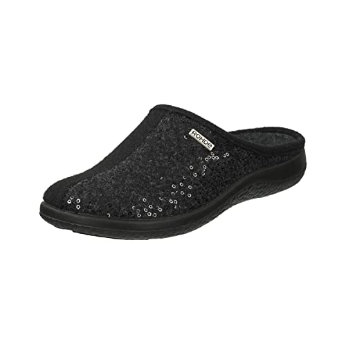 Rohde Damen, Frauen, Hausschuhe,Wechselfußbett,verbandschuhe,Therapie-Stiefel,Klett-Hausschuhe,ANTHRAZIT,40 EU / 6.5 UK von Rohde