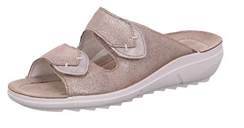 Rohde 1904 Bologna Damen Sandalen Pantoletten Clogs Weite F1/2 Leder, Größe:42 EU, Farbe:Beige von Rohde