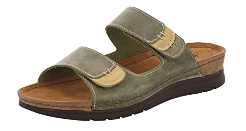 Rohde Damen Pantolette Klettverschluss Nubuk Leder Farbeinsätze Cattolica 6155, Größe:37 EU, Farbe:Grün Rohde Damen Pantolette Klettverschluss Nubuk Leder Farbeinsätze Cattolica 6155, Größe:37 EU, Farbe:Grün von Rohde