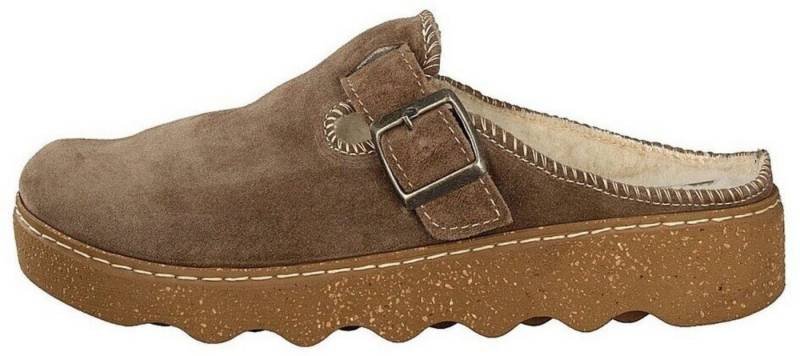 Rohde Damen Clog Lammfell Pantolette in Earth Hausschuh von Rohde
