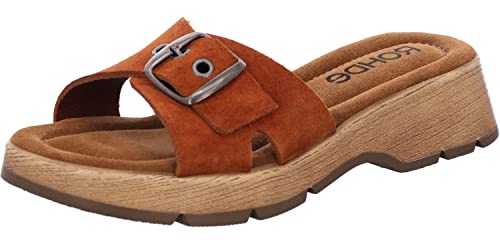 Rohde Damen Clogs Pantoletten Keilabsatz Licata 6260, Größe:39 EU, Farbe:Braun von Rohde
