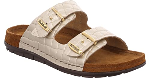 Rohde Damen Clogs Pantoletten Leder Rodigo-D 5863, Größe:37 EU, Farbe:Gold von Rohde