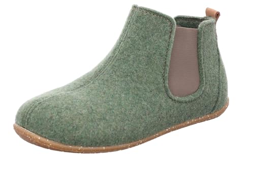 Rohde Damen Hausschuh Filz Wolle Stiefelette Stretch Schlupfschuh Tivoli-D 6868, Größe:38 EU, Farbe:Grün von Rohde