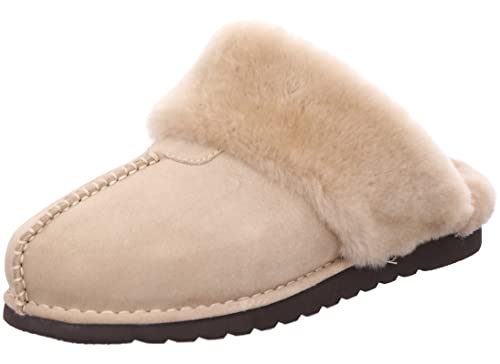 Rohde Damen Hausschuh Leder Pantoffel Lammfell Arabba 7050, Größe:38 EU, Farbe:Beige von Rohde