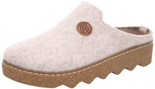 Rohde Damen Hausschuh Pantoffel Filz zarte Farbe bequem Foggia-D 6120, Größe:37 EU, Farbe:Beige von Rohde