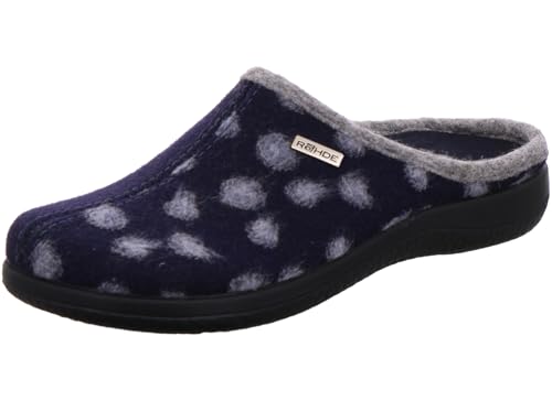 Rohde Damen Hausschuh Pantoffel Softfilz 6551 Bari, Größe:38 EU, Farbe:Blau von Rohde