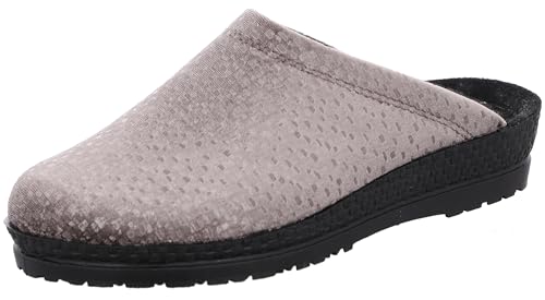 Rohde Damen Hausschuh Pantoffel Textil zart Gemustert Neustadt-D 2280, Größe:37 EU, Farbe:Beige von Rohde