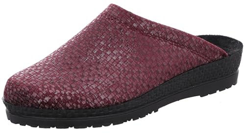 Rohde Damen Hausschuh Pantoffel Textil zart Gemustert Neustadt-D 2280, Größe:42 EU, Farbe:Rot von Rohde