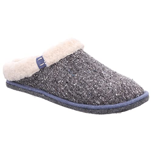 Rohde Damen Hausschuh Pantoffel Warmfutter Lederfußbett Lucca-D 6828, Größe:39 EU, Farbe:Grau von Rohde