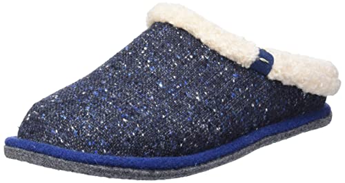 Rohde Damen Hausschuh Pantoffel Warmfutter Lederfußbett Lucca-D 6828, Größe:40 EU, Farbe:Blau von Rohde