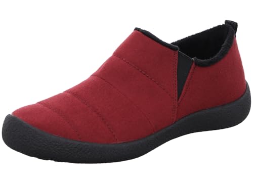 Rohde Damen Hausschuh Slipper geschlossen Gummizug gesteppt D.Olbia 2003, Größe:37 EU, Farbe:Rot von Rohde