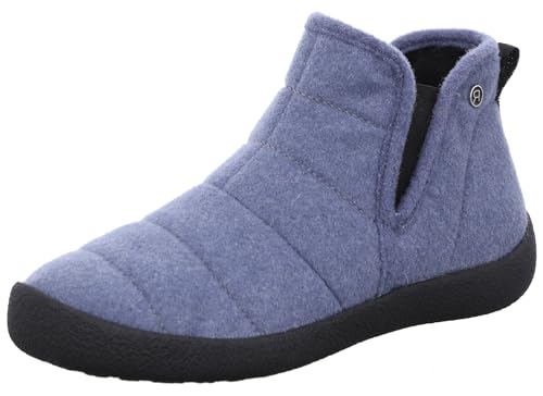 Rohde Damen Hausschuh geschlossen Stretcheinsätze gesteppt modisch D.Olbia 2006, Größe:37 EU, Farbe:Blau von Rohde