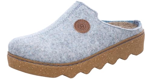 Rohde Damen Hausschuh Pantoffel Filz zarte Farbe bequem Foggia-D 6120, Größe:41 EU, Farbe:Blau von Rohde